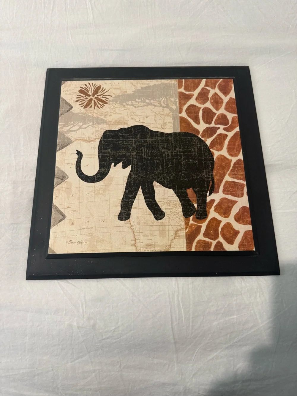 Black Elephant Silhouette Wall Art - Safari Style